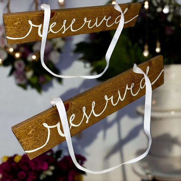 Set of 2 Wooden Reserved Signs - Picture 7 of 16